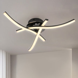 Modern LED Ceiling Light, 43cm Wave Design Ceiling Lamps, 3000K/4000K/6000K 3 Color Temperature, Ceiling Lighting Fixture for Living Room Kitchen Hallway Bedroom