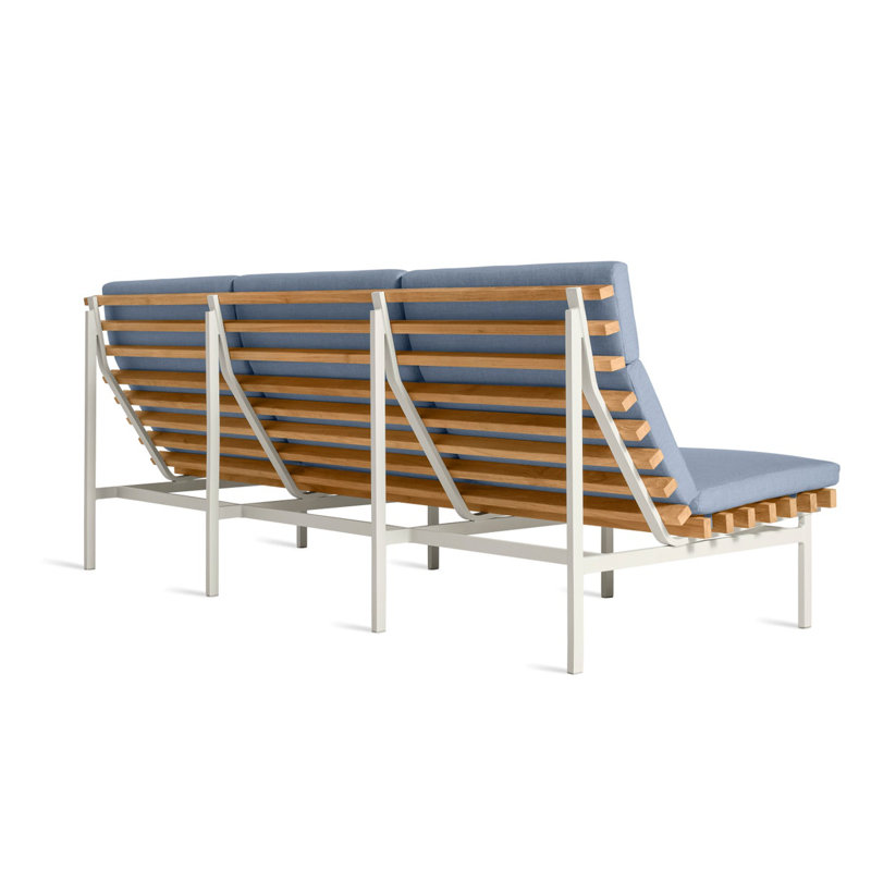 Perch Outdoor 3 - Seat Patio Sofa, Sunbrella Haze, White