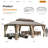 14 Ft. W X 22 Ft. D Pro Series Aluminum Patio Gazebo, Premium Hardtop Gazebo With Galvanized Steel Double Roof, Extra Large Permanent Pavilion With Curtain And Netting For Patio, Lawn, Deck-132043610-132043612