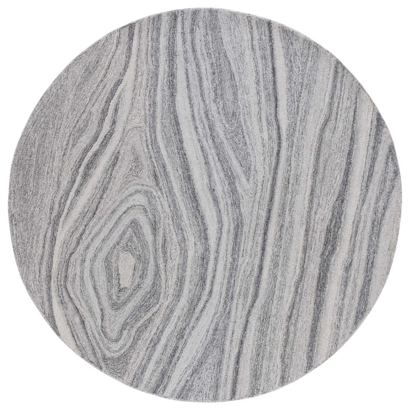 Chineme Hand Tufted Wool Abstract Rug, Round 6'