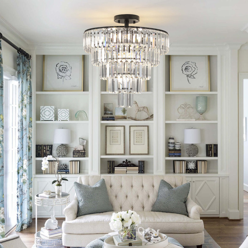 Large crystal chandelier, modern style chandelier, Black