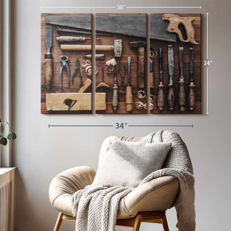 " Old Carpentry Tools " on, 24" H x 38" W