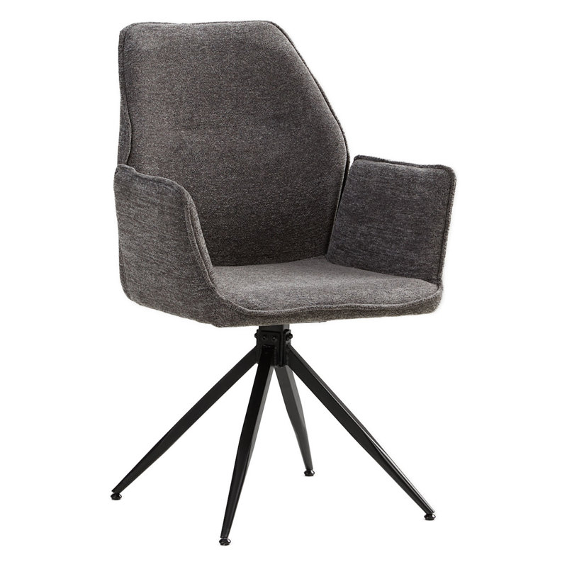 Carmelita 48cm H Upholstered Dining Chair in Grey, 1
