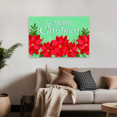 Art contemporain contemporain, poinsettias d'hiver