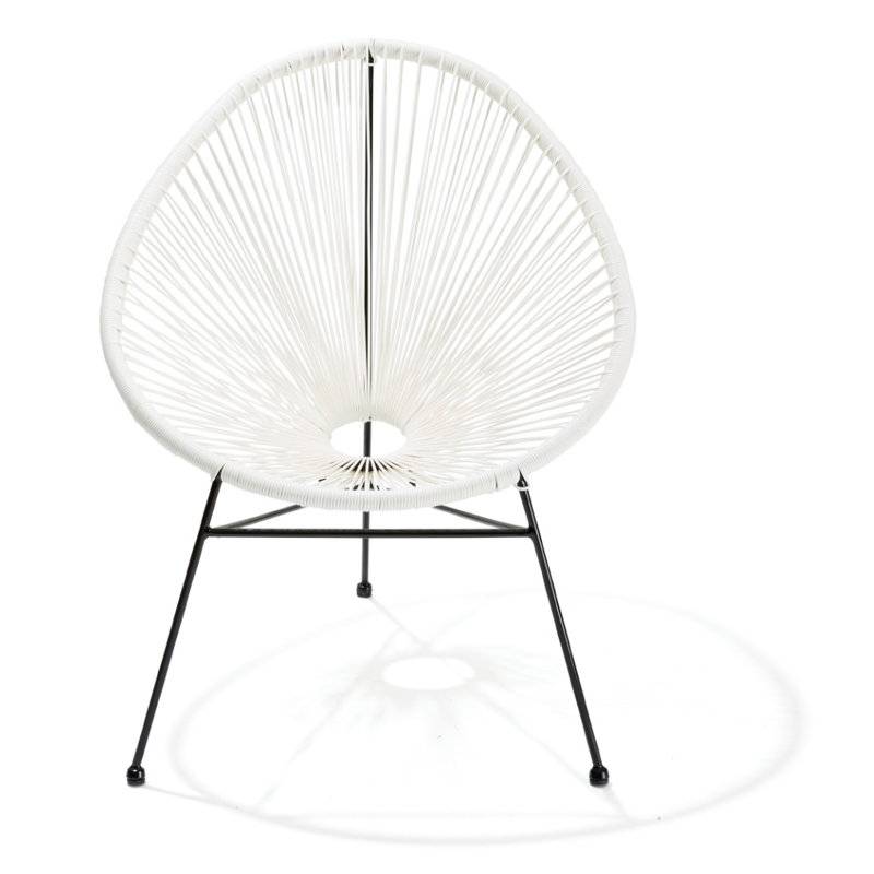 Chaise de patio d'extérieur en vinyle Acapulco avec cadre (ensemble de 2), Rouge