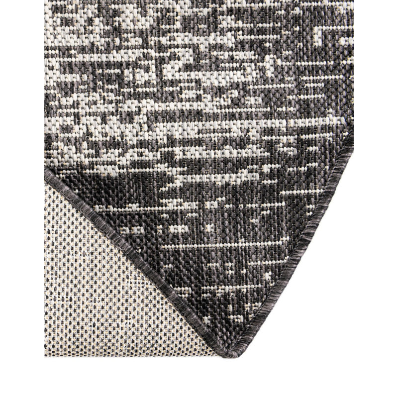 Pindall Charcoal Gray/Gray Indoor/Outdoor Rug, Oval 7'10" x 10'