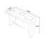 Bureau 1 tiroir brun noyer + bois manufacturé rectangulaire argent + acier inoxydable + acrylique-1027158283