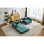 Canapé convertible 2 places foncé, structure de forme fixe, tissu chenille pour regarder la télévision dans la chambre à coucher, pliable, désossé avec un ami