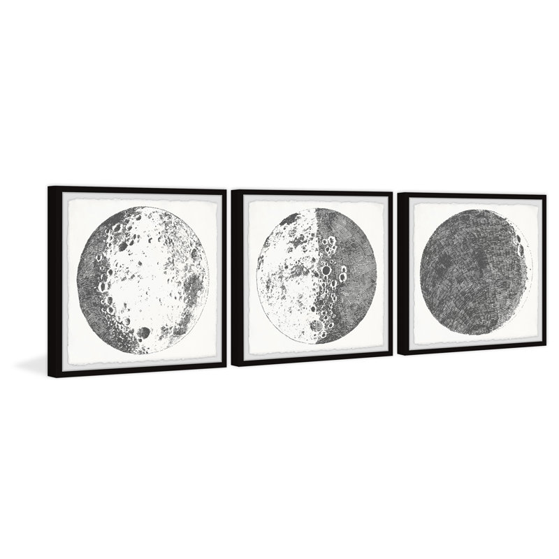 " Magnificent Moon " by Marmont Hill 3 - Pieces, 12" H x 12" W