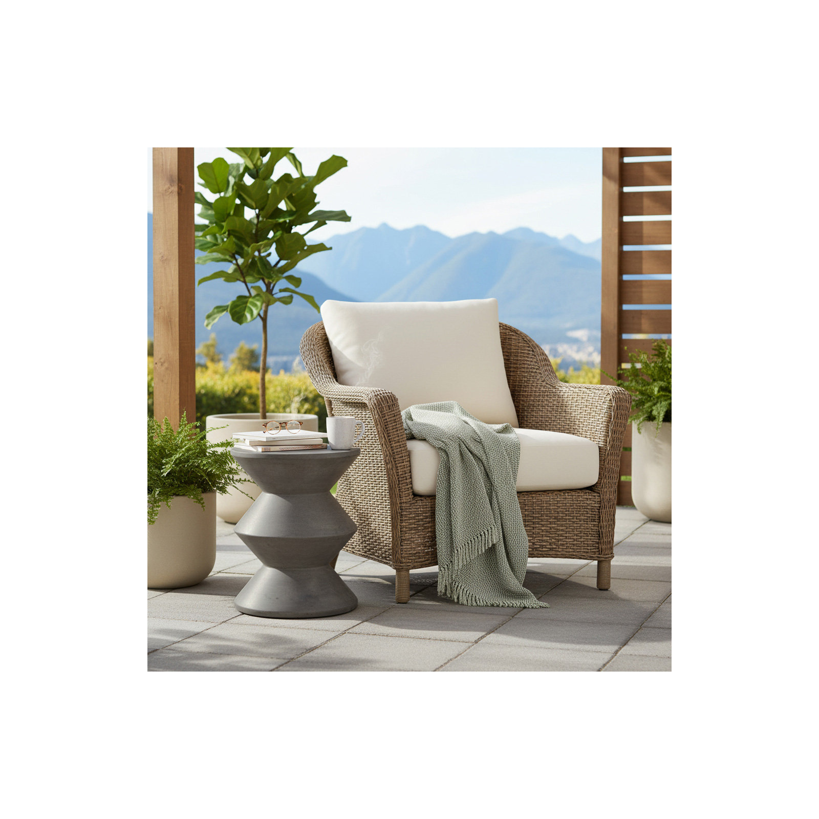 Isiah Concrete Inverted Side Table, Gray