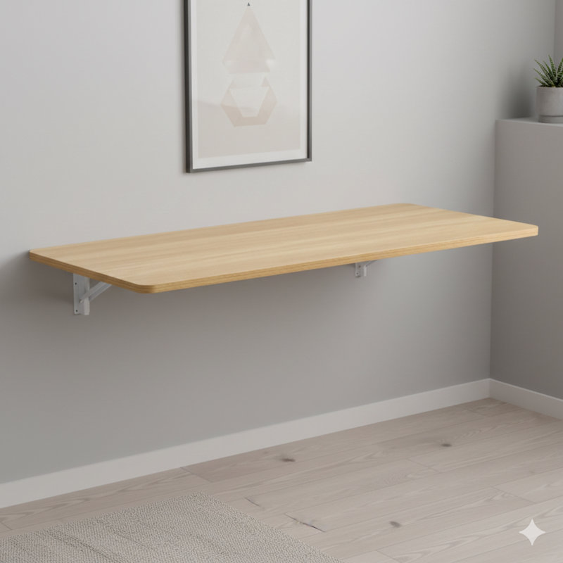 Table pliante de buanderie, bureau mural pliable pour les petits espaces, addition d'établi au garage, remise, bureau personnel, buanderie, bar personnel, cuisine, salle à manger - 45 po x 22 po x 6,5 po