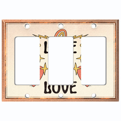 Plaque murale avec interrupteur à bascule Love-Love Hearts
