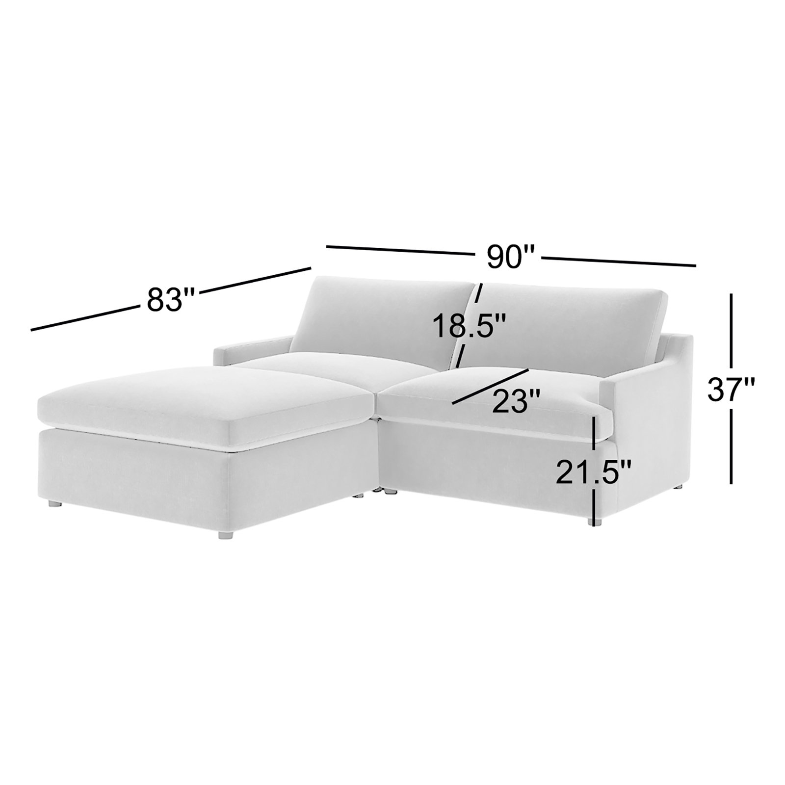 Essex Reversible Chaise Sectional, John Sepia Performance Linen Blend