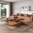 Square Marble Veneer Coffee Table Sliding Top With Storage-1709569889