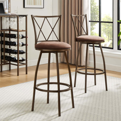 2 Piece Bar Stools, Bar Chairs Bar Stools,Country Style Industrial,Easy To Assemble, With Footrest For Indoor Bar Dining Kitchen -  17 Stories, D6297039D80A458385B0B7CB257407CD