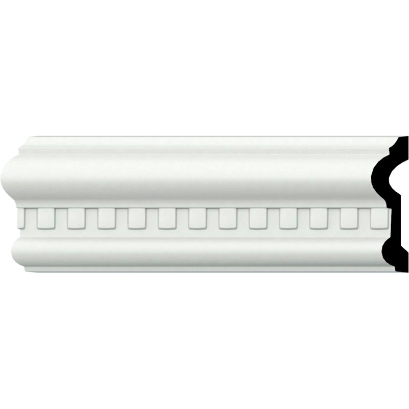 Rail de chaise Windsor Dentil H 3 1/8 po x l 96 po x P 7/8 po