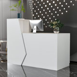 L-Shaped Solid + Manufactured Wood Reception Desk with Filing Cabinet