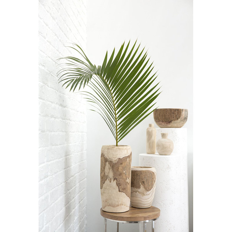 Brina 15.25'' Handmade Wood Table Vase
