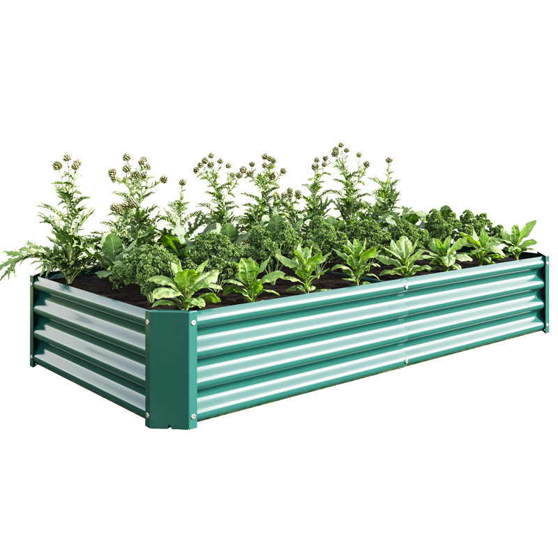 Jardinière en métal surélevée 631 pi pour la culture de légumes et de fleurs en plein air, 12.15" H x 72.51" W x 36.47" D