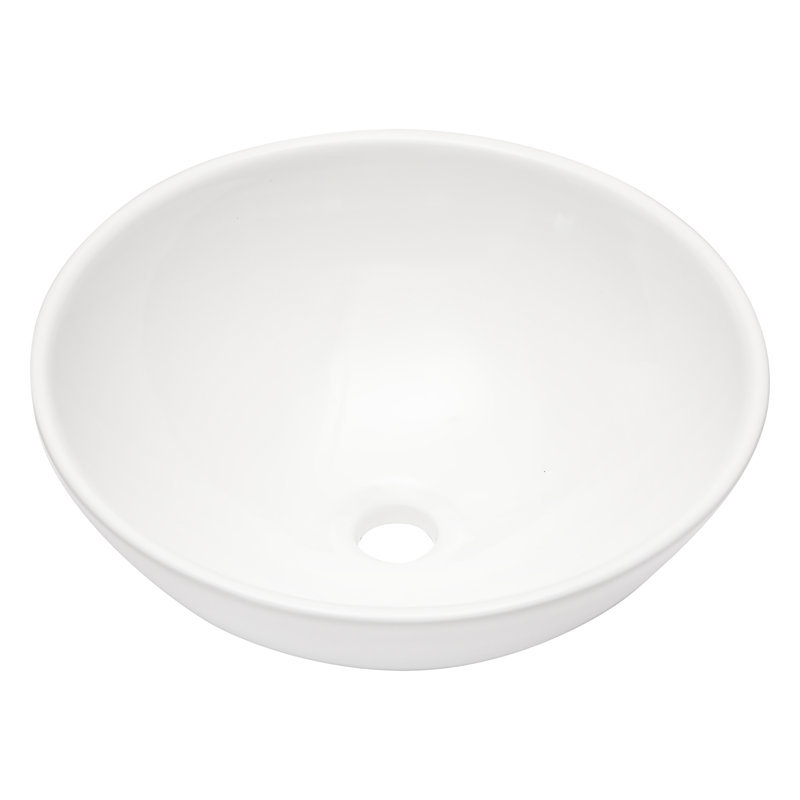 16"X16" White Ceramic C Vessel Bathroom Sink
