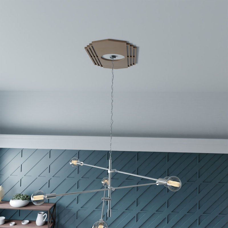Médaillon de plafond percé en PVC de qualité architecturale 32 po x l 16 po x H 8 3/8 po x P 1 po, Cuivre