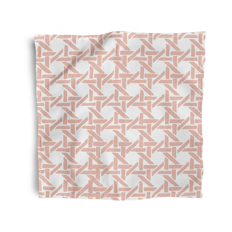 Laiya Rattan Geometric Napkins, Coral