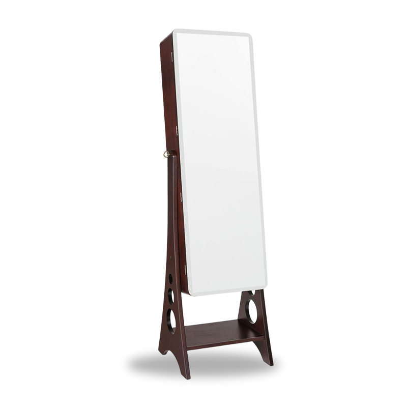 Armoire pour bijoux sur pied de 15 po de largeur Lonelle, Noyer