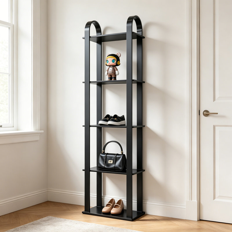 Étagère arquée moderne en métal à 5 niveaux, (5 tablettes) H 61,02 po x l 15,75 po x P 11,81 po