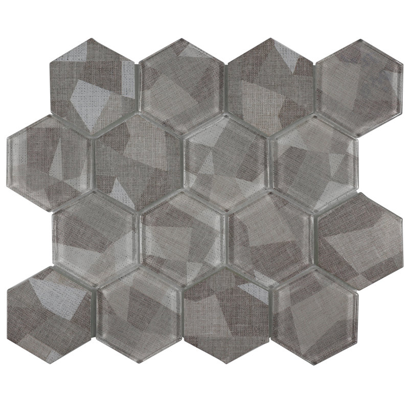 Bucz Glass Honeycomb Mosaic Wall Tile, Brown