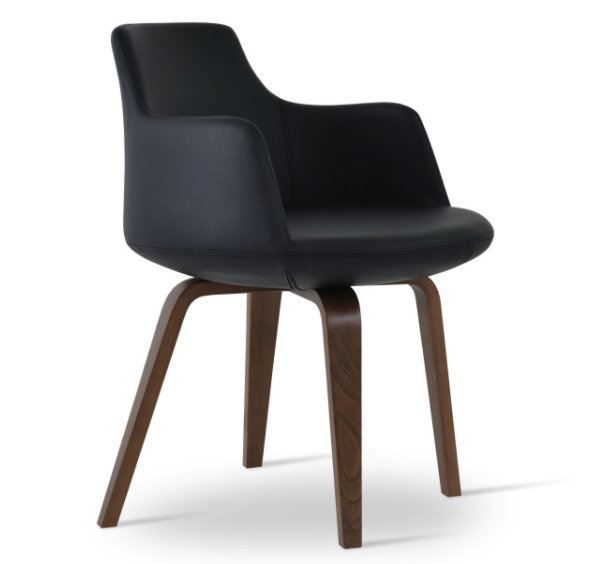 Fauteuil Dervish, Gris foncé, Wengé