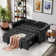 55.2'' Wide Modern Convertible Upholstered Tufted Sofa Bed With Two Accent Pillows