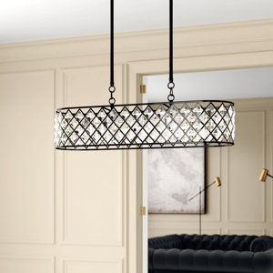 Dallas 5 - Light Dimmable Drum Chandelier with Crystal Accent