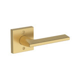 Anaheim Hills Passage Lever with Contemporary Square Rose in Unlacquered Brass