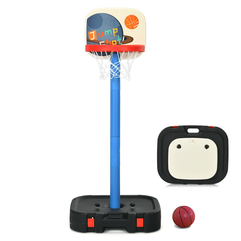 Zoomie Kids Krish Toddler Basketball Hoop, Red/Blue/Black