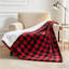 Red And Black Grid Soft Sherpa Fleece Fur Thick Dual Sided Reversible Throw Blanket.-125280251