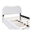 Lit plateforme double rembourré pleine grandeur avec pieds de support en bois et lit gigogne simple, blanc-562419112