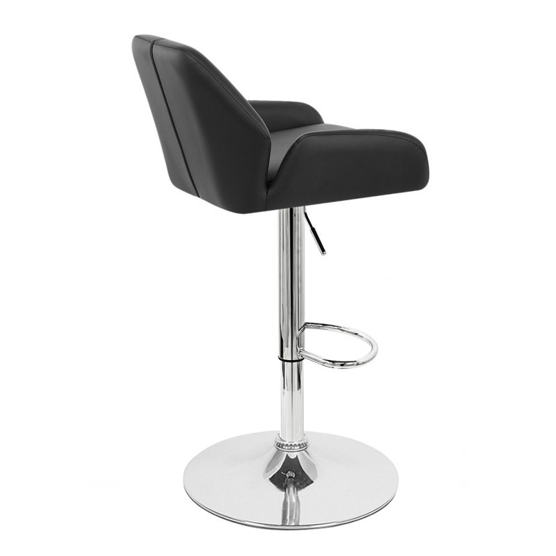 Carnalbanagh Swivel Upholstered Adjustable Height Counter Stool with Metal Frame, Black