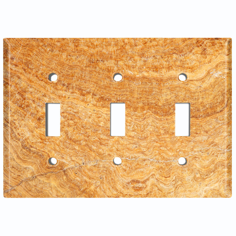 Patterned 3 - Gang Toggle Light Switch Standard Wall Plate