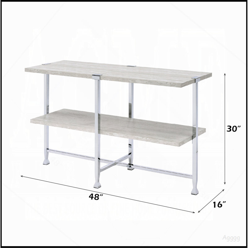 Console contemporaine avec plateau en bois et finition chêne blanc