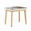 Plateau de table en pierre frittée blanche avec pieds en bois d'hévéa, bureau d'ordinateur pliable, bureau pliable, convient aux restaurants, salons, terrasses, cuisines.-1568975247