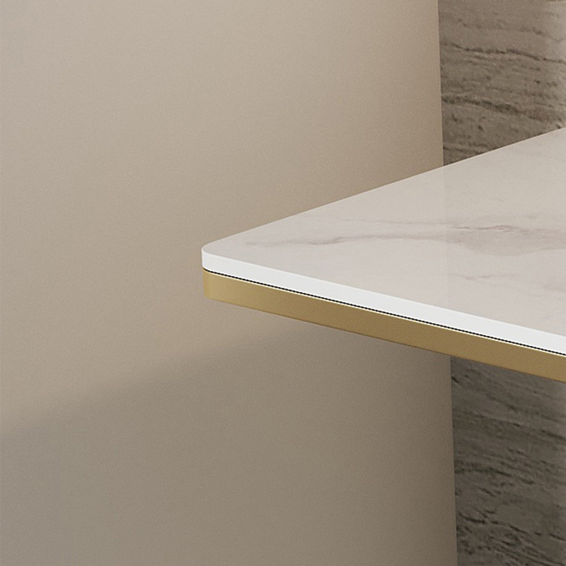 Console Modern Minimalist Art Design, H 31,5 po x l 62,99 po x P 15,75 po, Blanc / Champagne doré