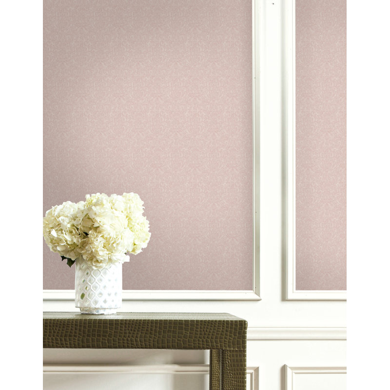 Rouleau de papier peint lisse L 27 pi x l 27 po Ferretti, Rose