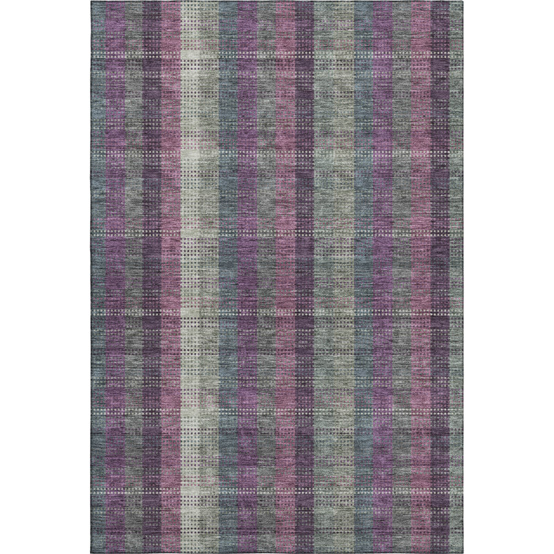 Premium Machine Washable Prisco Plum Rug, Rectangle 9' x 12'