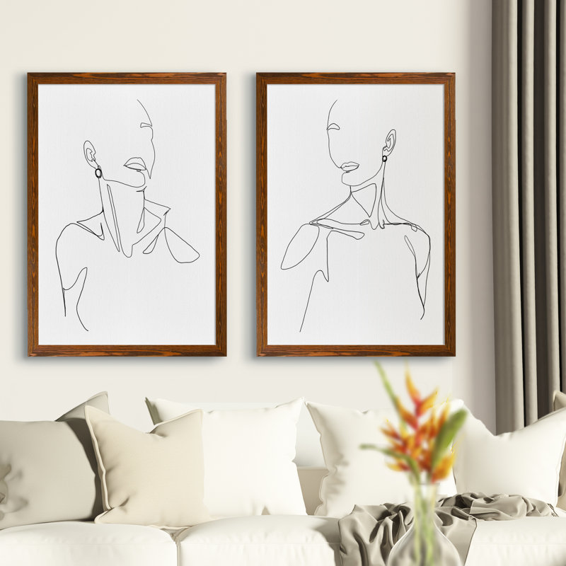 " Everlasting Elegance I " by Vincent Van Gogh 2 - Pieces, 24" H x 18" W x 1.25" D, Maple Framed Canvas, No Mat