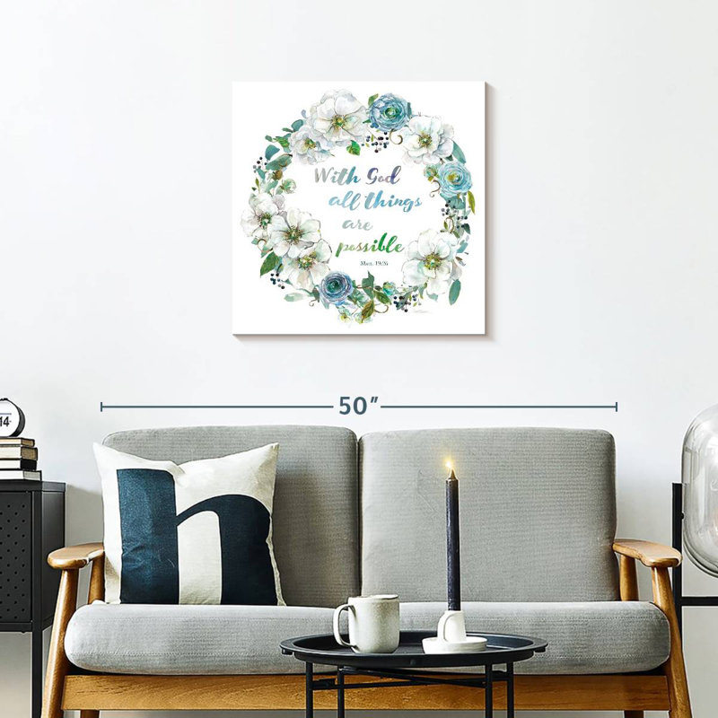 Tergel Floral Scripture Wreath I, 24" H x 24" W