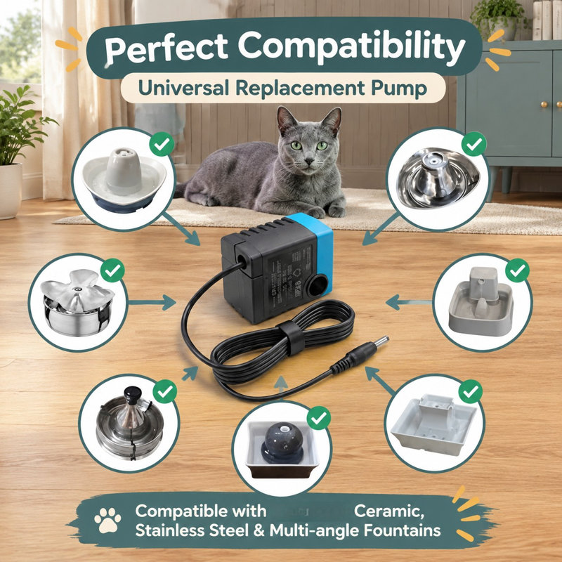 USB-Powered Replacement Pump for compatible cat water fountains.