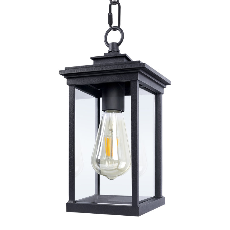 Anchorage Outdoor Pendant Lights, 11.7" High Exterior Hanging Porch Lantern, Adjustable Chain