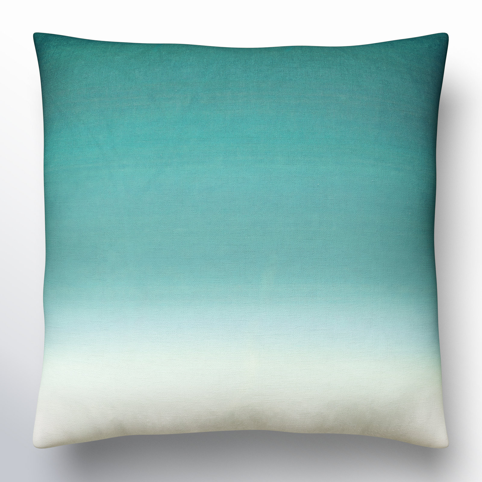 Deadra Ombre Linen Throw Pillow, Pillow Cover Only - No Insert, Emerald, 22" x 22"