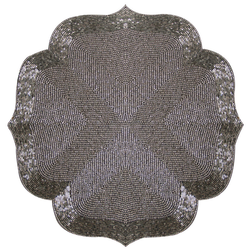 Ensemble de napperons festonnés à motif festonné The Kaledos, Argent