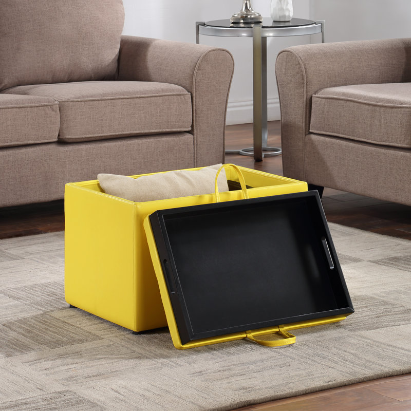 Repose-pieds Saribel 22,75 po, Similicuir jaune